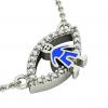 Boy Evil Eye Necklace, made of 925 sterling silver / 18k white gold finish with blue enamel and white zircon