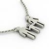 3-members Family necklace, father – son – mother, made of 925 sterling silver / 18k white gold finish 