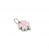 quatrefoil pendant, made of 925 sterling silver / 18k white gold finish with pink enamel