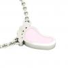 baby foot necklace, made of 925 sterling silver / 18k white gold with pink enamel