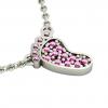 baby foot necklace, made of 925 sterling silver / 18k white gold finish with pink zircon