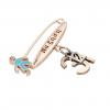 baby safety pin, boy – να ζηση – December 31st, made of 18k rose gold vermeil on 925 sterling silver with turquoise enamel