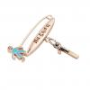 baby safety pin, boy – να ζηση – January 1st, made of 18k rose gold vermeil on 925 sterling silver with turquoise  enamel