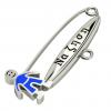 baby safety pin, boy – να ζηση, made of 18k white gold vermeil on 925 sterling silver with blue enamel