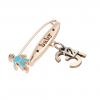 baby safety pin, boy – baby – December 31st, made of 18k rose gold vermeil on 925 sterling silver with turquoise enamel