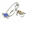 baby safety pin, boy – infinity – December 31st, made of 18k white gold vermeil on 925 sterling silver with blue enamel