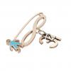 baby safety pin, boy – infinity – December 31st, made of 18k rose gold vermeil on 925 sterling silver with turquoise enamel