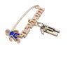 baby safety pin, boy – newborn – November 11th, made of 18k rose gold vermeil on 925 sterling silver with blue enamel
