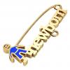 baby safety pin, boy – newborn, made of 18k gold vermeil on 925 sterling silver with blue enamel