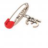 baby safety pin, classic clasp – να ζηση December 31st, made of 18k rose gold vermeil on 925 sterling silver with red enamel