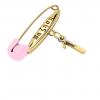 baby safety pin, classic clasp – να ζηση – January 1st, made of 18k gold vermeil on 925 sterling silver with pink enamel