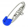 baby safety pin, classic clasp – να ζηση, made of 18k white gold vermeil on 925 sterling silver with blue enamel