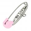 baby safety pin, classic clasp – να ζηση, made of 18k white gold vermeil on 925 sterling silver with pink enamel