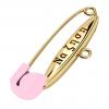 baby safety pin, classic clasp – να ζηση, made of 18k gold vermeil on 925 sterling silver with pink enamel