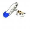 baby safety pin, classic clasp – baby December 31st, made of 18k white gold vermeil on 925 sterling silver with blue enamel