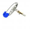 baby safety pin, classic clasp – baby – January 1st, made of 18k white gold vermeil on 925 sterling silver with blue enamel