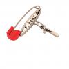 baby safety pin, classic clasp – baby – January 1st, made of 18k rose gold vermeil on 925 sterling silver with red enamel