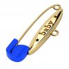baby safety pin, classic clasp – baby, made of 18k gold vermeil on 925 sterling silver with blue enamel
