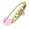 baby safety pin, classic clasp – baby, made of 18k gold vermeil on 925 sterling silver with pink enamel