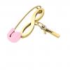 baby safety pin, classic clasp – infinity – January 1st, made of 18k gold vermeil on 925 sterling silver with pink enamel