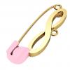 baby safety pin, classic clasp – infinity, made of 18k gold vermeil on 925 sterling silver with pink enamel