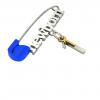 baby safety pin, classic clasp – newborn  - January 1st, made of 18k white gold vermeil on 925 sterling silver with blue enamel