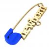 baby safety pin, clasiic clasp – newborn, made of 18k gold vermeil on 925 sterling silver with blue enamel