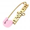 baby safety pin, classic clasp – newborn, made of 18k gold vermeil on 925 sterling silver with pink enamel