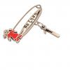 baby safety pin, girl – baby – January 1st, made of 18k rose gold vermeil on 925 sterling silver with red enamel