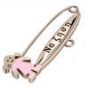 baby safety pin, girl – να ζηση made of 18k rose gold vermeil on 925 sterling silver with pink enamel