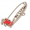 baby safety pin, girl – να ζηση made of 18k rose gold vermeil on 925 sterling silver with red enamel