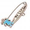 baby safety pin, girl – να ζηση made of 18k rose gold vermeil on 925 sterling silver with turquoise  enamel