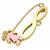 baby safety pin, girl – infinity, made of 18k gold vermeil on 925 sterling silver with pink enamel