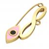 baby safety pin, navette eye – infinity, made of 18k gold vermeil on 925 sterling silver with pink enamel