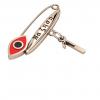 baby safety pin, navette eye – να ζηση January 1st, made of 18k rose gold vermeil on 925 sterling silver with red enamel