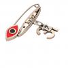 baby safety pin, navette eye – baby December 31st, made of 18k rose gold vermeil on 925 sterling silver with red enamel