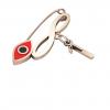 baby safety pin, navette eye – infinity January 1st, made of 18k rose gold vermeil on 925 sterling silver with red enamel