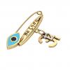baby safety pin, navette eye – να ζηση December 31st, made of 18k gold vermeil on 925 sterling silver with turquoise enamel