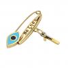 baby safety pin, navette eye – να ζηση January 1st, made of 18k gold vermeil on 925 sterling silver with turquoise enamel