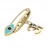 baby safety pin, navette eye – baby december 31st, made of 18k gold vermeil on 925 sterling silver with turquoise enamel