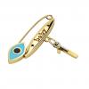baby safety pin, navette eye – baby January 1st, made of 18k gold vermeil on 925 sterling silver with turquoise enamel
