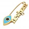 baby safety pin, navette eye – newborn, made of 18k gold vermeil on 925 sterling silver with turquoise enamel