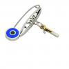 baby safety pin, round eye – baby January 1st, made of 18k white gold vermeil on 925 sterling silver with blue enamel