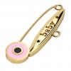 baby safety pin, round eye – baby, made of 18k gold vermeil on 925 sterling silver with pink enamel
