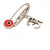 baby safety pin, round eye – να ζηση December 31st, made of 18k rose gold vermeil on 925 sterling silver with red enamel