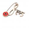 baby safety pin, round eye – infinity December 31st, made of 18k rose gold vermeil on 925 sterling silver with red enamel