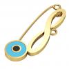 baby safety pin, round eye – infinity, made of 18k gold vermeil on 925 sterling silver with turquoise enamel
