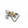 date pendant April 25th made of 18 karat white gold vermeil on 925 sterling silver and 9 karat gold / 21