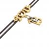 macrame bracelet, I love you – December 13th, made of 18k yellow gold vermeil on 925 sterling silver with black cord
