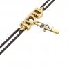 macrame bracelet, I love you – December 1st, made of 18k yellow gold vermeil on 925 sterling silver with black cord